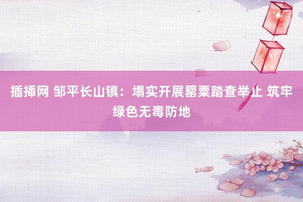 插揷网 邹平长山镇：塌实开展罂粟踏查举止 筑牢绿色无毒防地