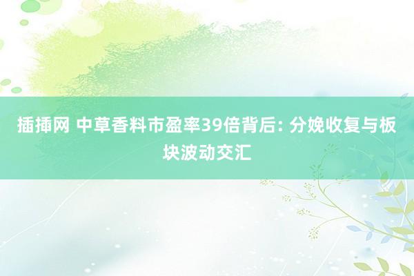 插揷网 中草香料市盈率39倍背后: 分娩收复与板块波动交汇